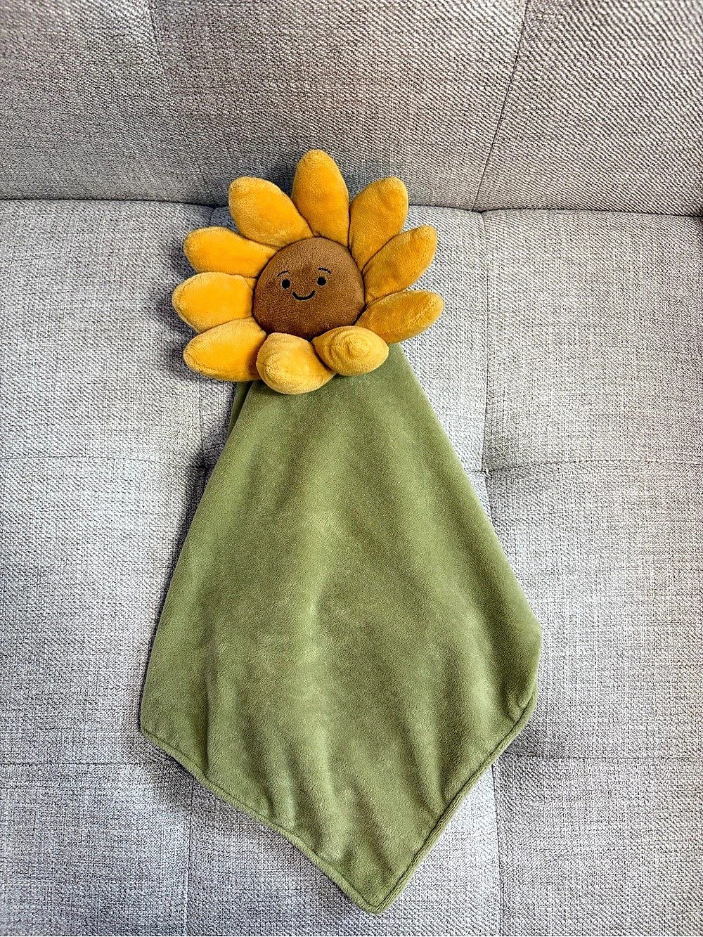 Jellycat Fleury Sunflower Soother Lovey Baby Security Blanket Green Retired NWOT